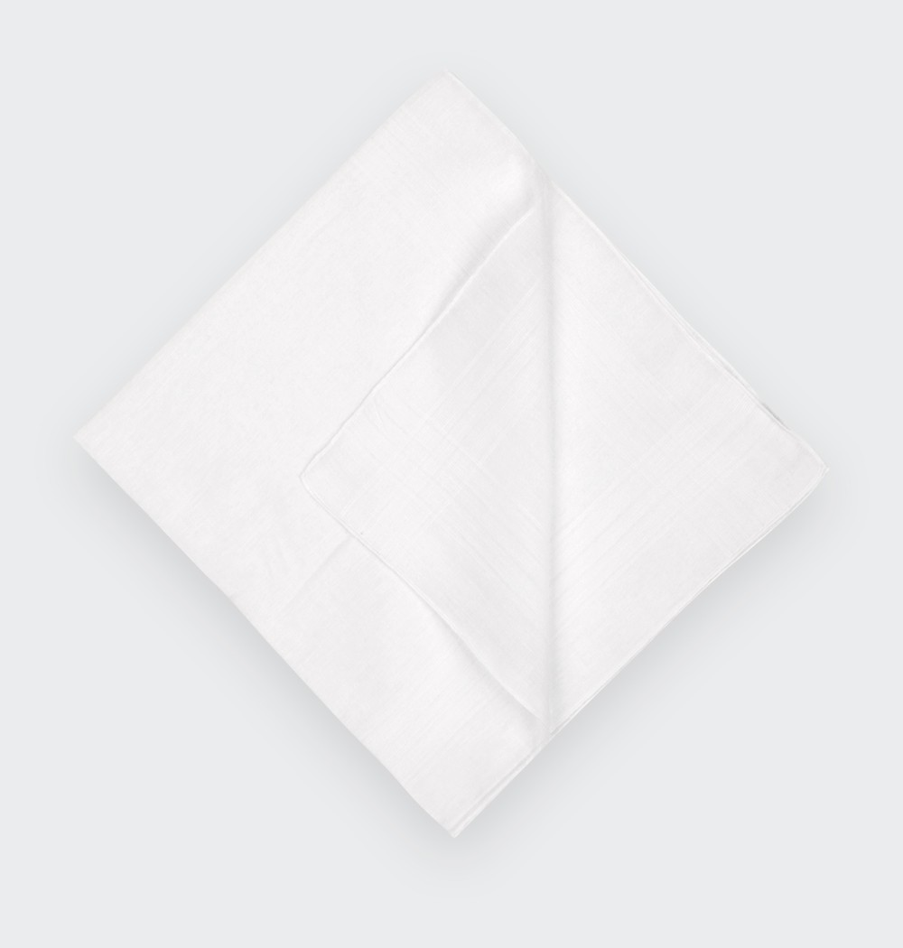 White Vintage Pocket Square - Cinabre Paris