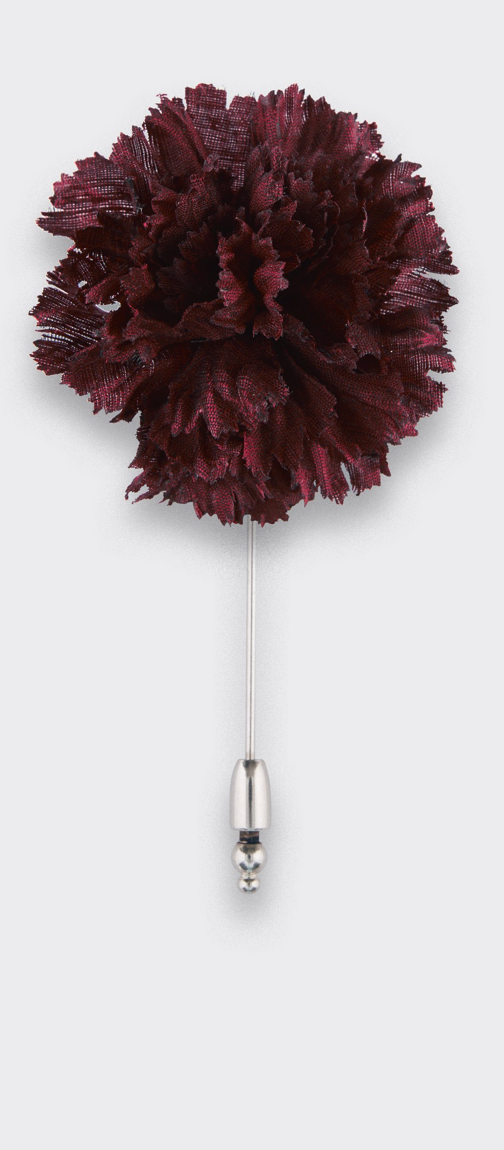 Burgundy Silk Flower Lapel Pin - Cinabre Paris