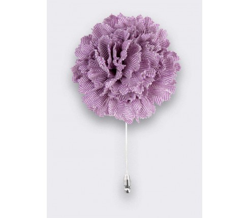 Mauve Herringbone Flower Lapel Pin - Cinabre Paris