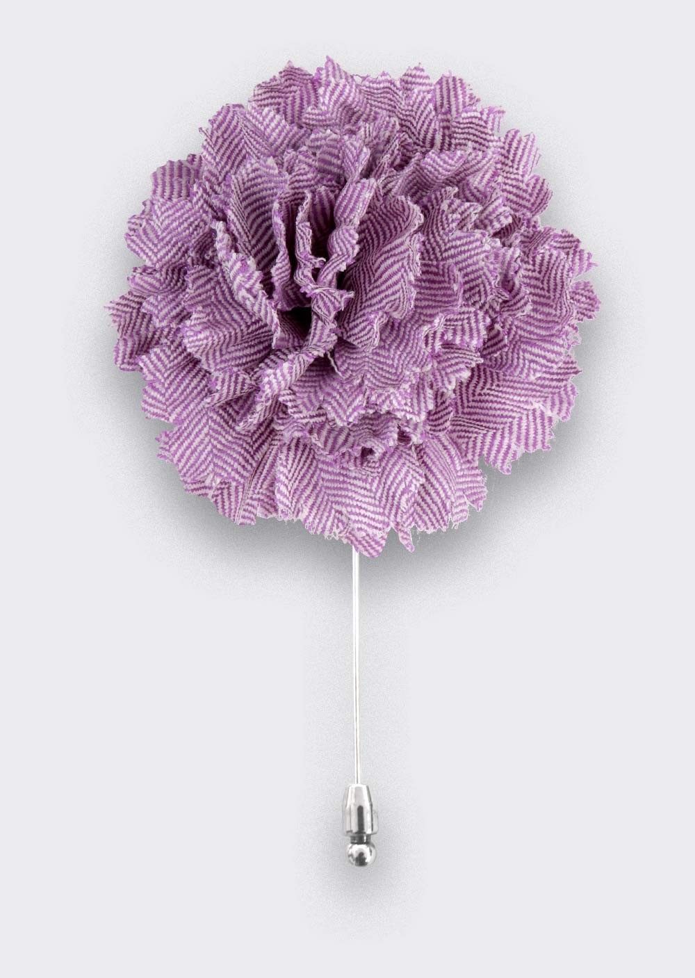 Mauve Herringbone Flower Lapel Pin - Cinabre Paris