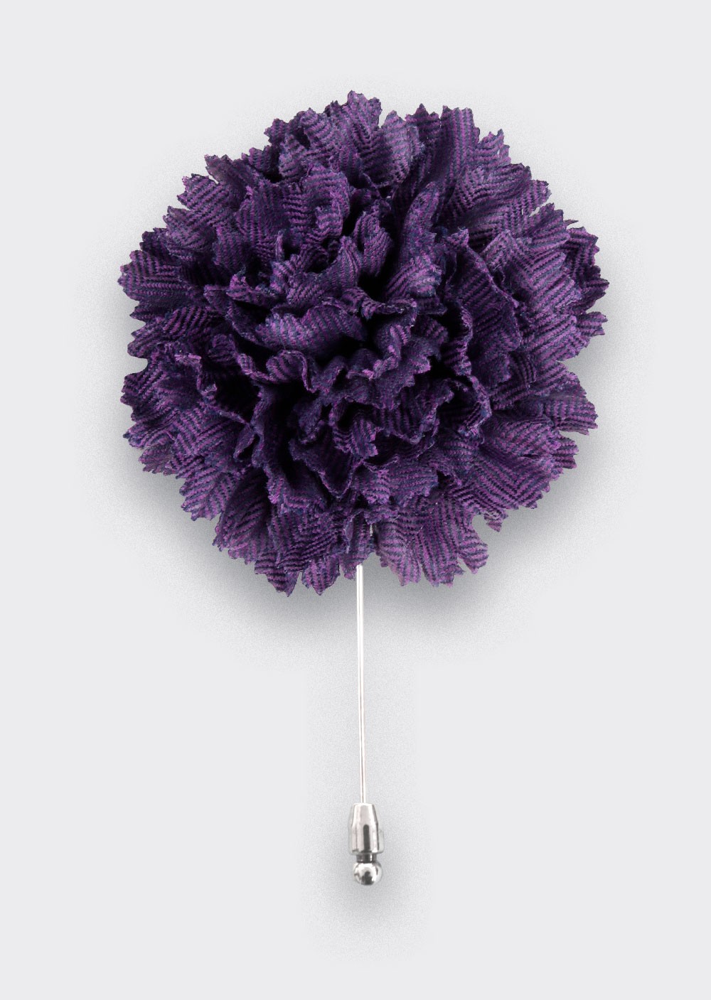 Plum Herringbone Flower Lapel Pin - Cinabre Paris