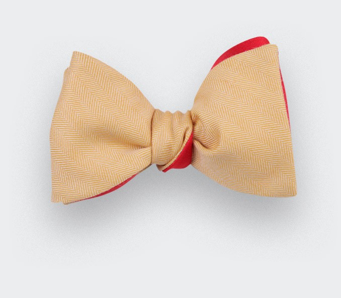 Yellow Herringbone Bow Tie - Cinabre Paris