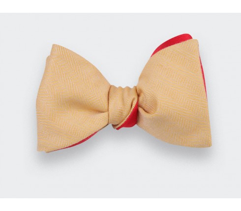 Yellow Herringbone Bow Tie - Cinabre Paris