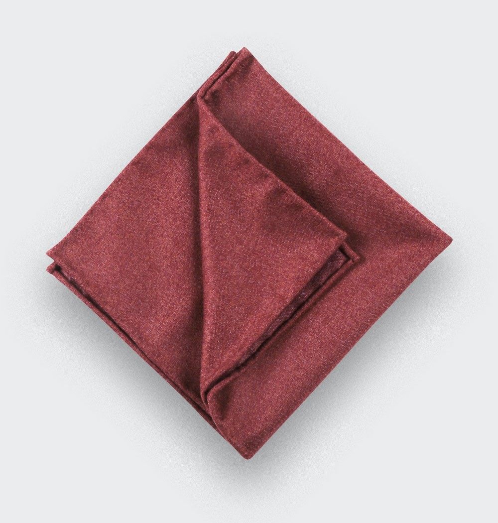 Red Flannel Pocket Square - Cinabre Paris