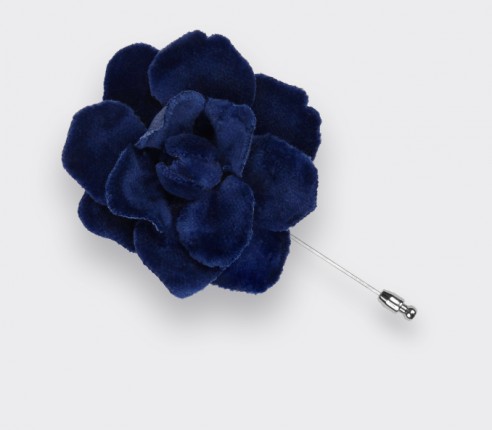 Boutonnière Gardenia Velours Bleu Roi - Cinabre Paris