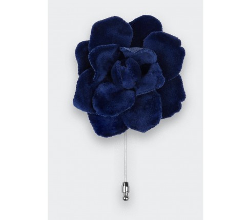 Boutonnière Gardenia Velours Bleu Roi - Cinabre Paris