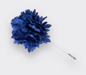 Boutonnière Bleuet Cinabre solidaire - Lin - Fait-main