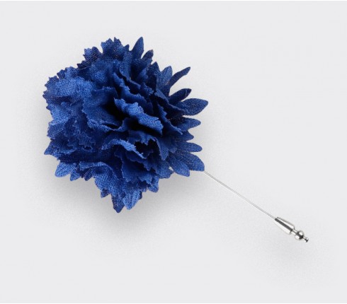 Boutonnière Bleuet Cinabre solidaire - Lin - Fait-main