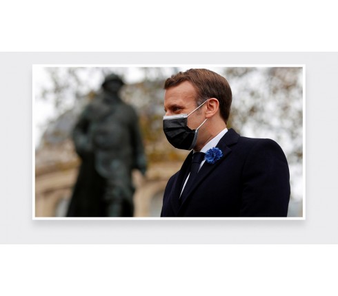 Bleuet Cinabre solidaire avec President Macron - Lin - Fait-main - Bleuet de France