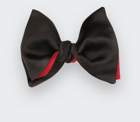 Cinabre Large Black Satin Bow Tie