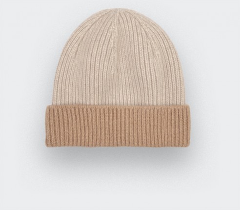 Sand Regenerated Cashmere Beanie - Made in France by Cinabre Paris