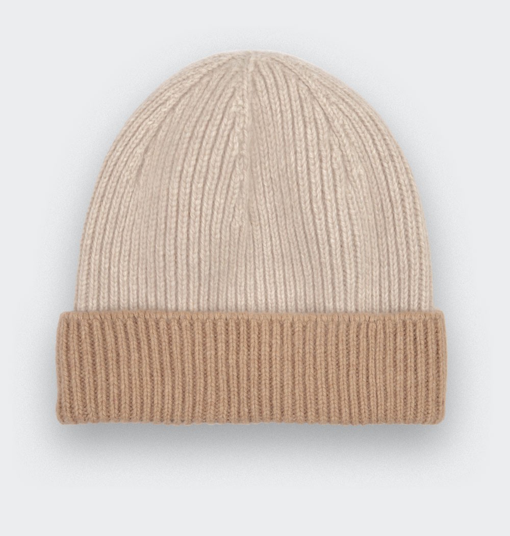 Sand Regenerated Cashmere Beanie - Made in France by Cinabre Paris