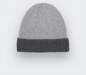 Grey Regenerated Cashmere Beanie - Made in France by Cinabre