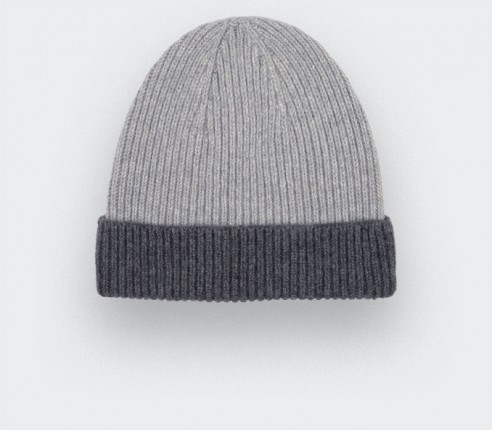 Grey Regenerated Cashmere Beanie - Made in France by Cinabre