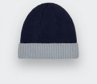 Blue Navy Regenerated Cashmere Beanie - Made in France by Cinabre