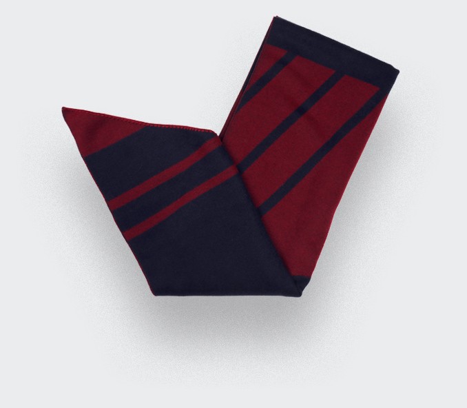 Navy and Burgundy scarf - made in France