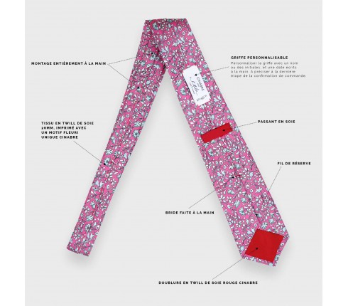 Hot Pink Cinabre Flowery Tie - Cinabre Paris