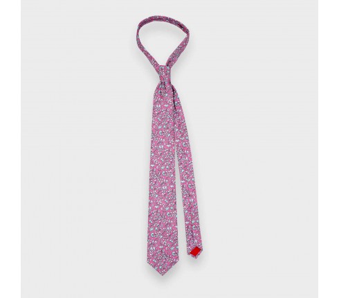 Hot Pink Cinabre Flowery Tie - Cinabre Paris