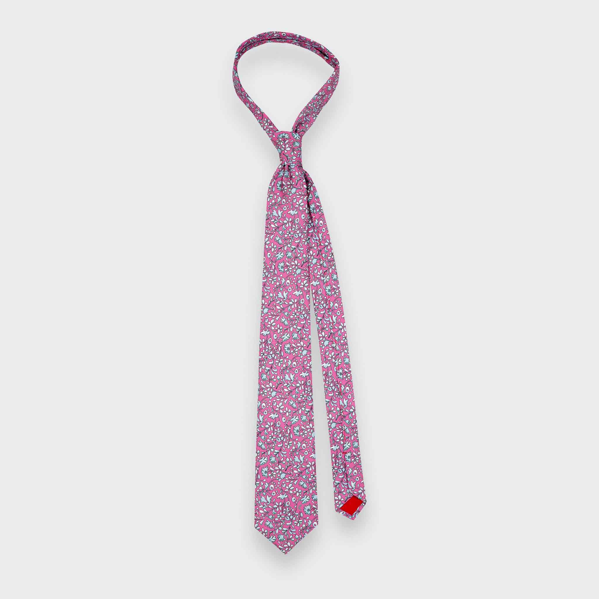 Hot Pink Cinabre Flowery Tie - Cinabre Paris