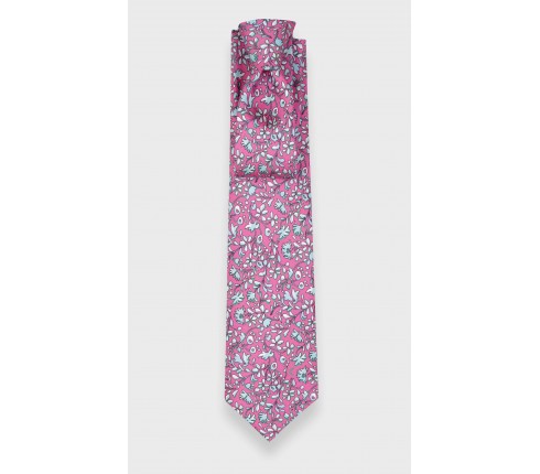 Hot Pink Cinabre Flowery Tie - Cinabre Paris