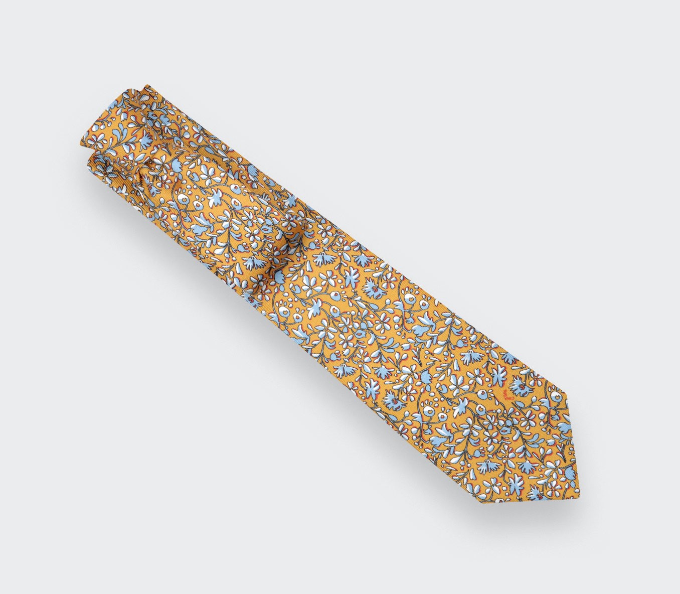 Mustard Cinabre Flowery Tie - Cinabre Paris