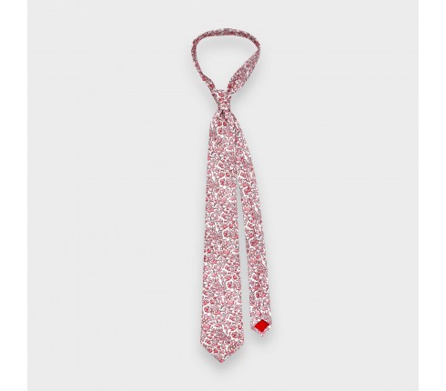 White Pink Cinabre Flowery Tie - Cinabre Paris