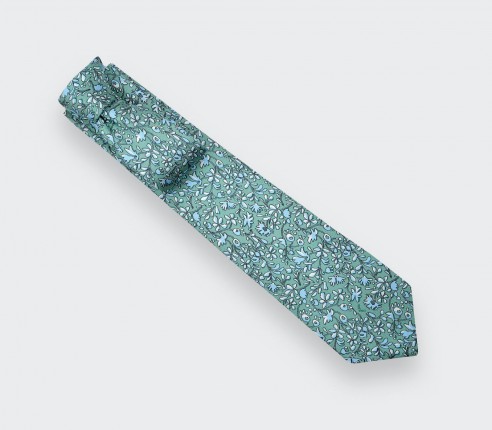 Sage Green Cinabre Flowery Tie - Cinabre Paris