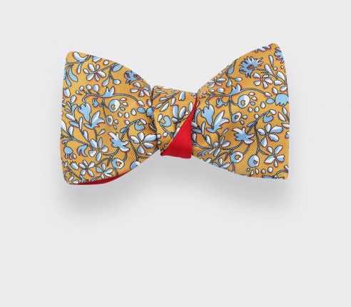 Mustard Cinabre Flowery Bow Tie - Cinabre Paris