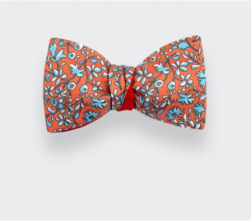 Orange Cinabre Flowery Bow Tie - Cinabre Bow Tie