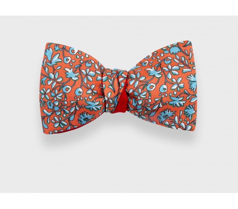 Orange Cinabre Flowery Bow Tie - Cinabre Bow Tie