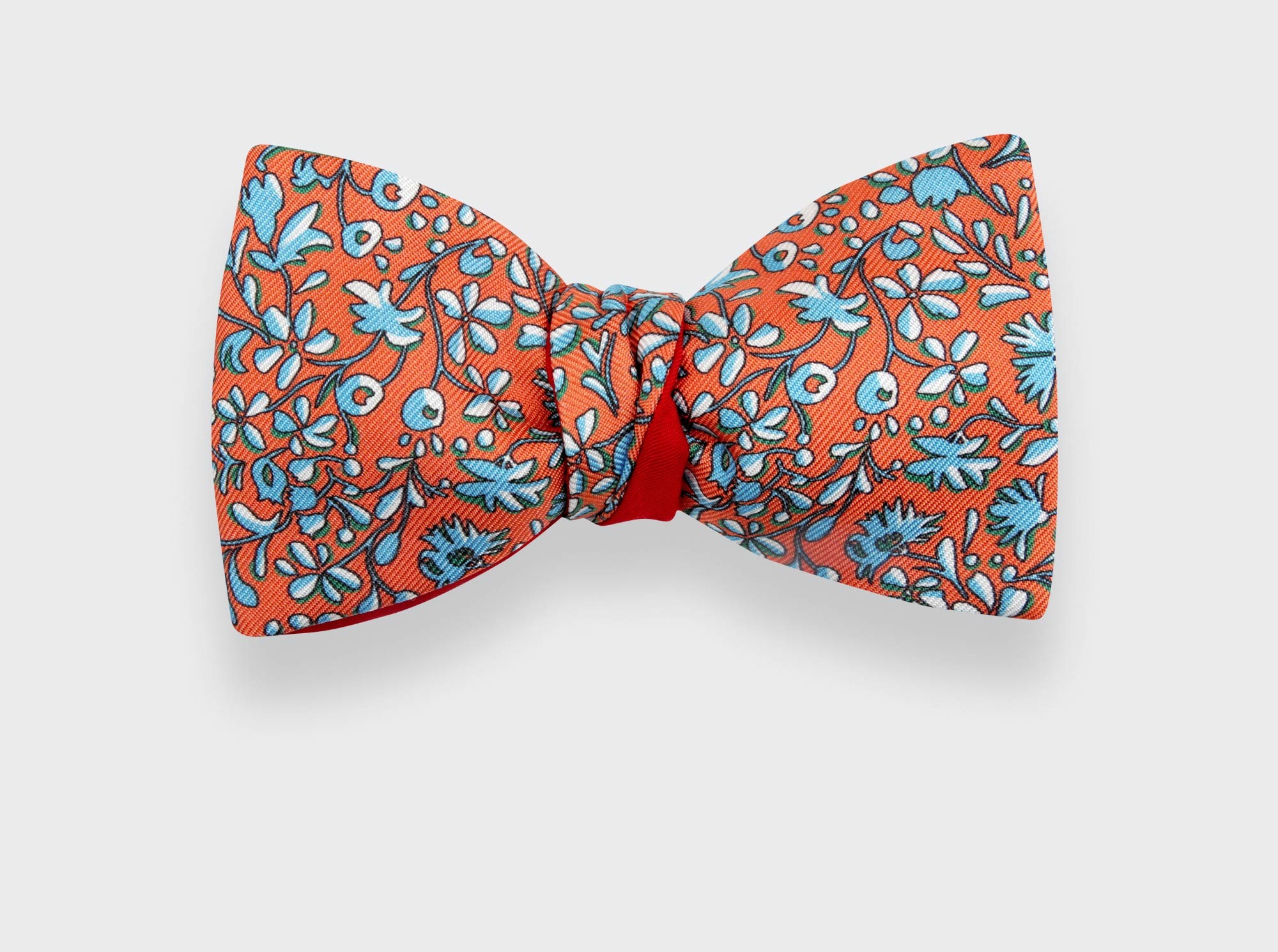 Orange Cinabre Flowery Bow Tie - Cinabre Bow Tie