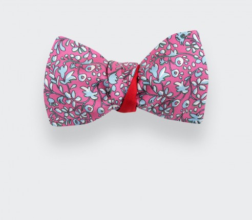 Hot Pink Cinabre Flowery Bow Tie - Cinabre Paris