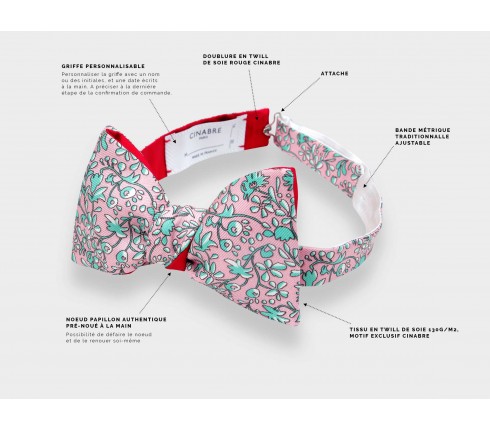 Light Pink Cinabre Flowery Bow Tie - Cinabre Paris