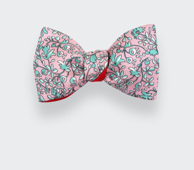 Light Pink Cinabre Flowery Bow Tie - Cinabre Paris