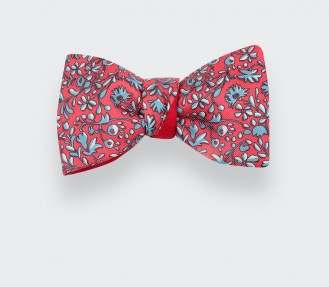 Red Coral Cinabre Flowery Bow Tie - Cinabre Paris