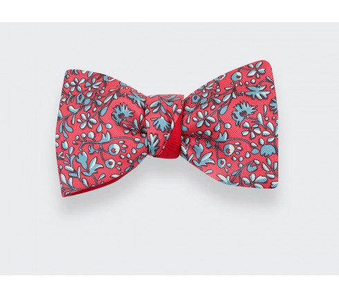 Red Coral Cinabre Flowery Bow Tie - Cinabre Paris