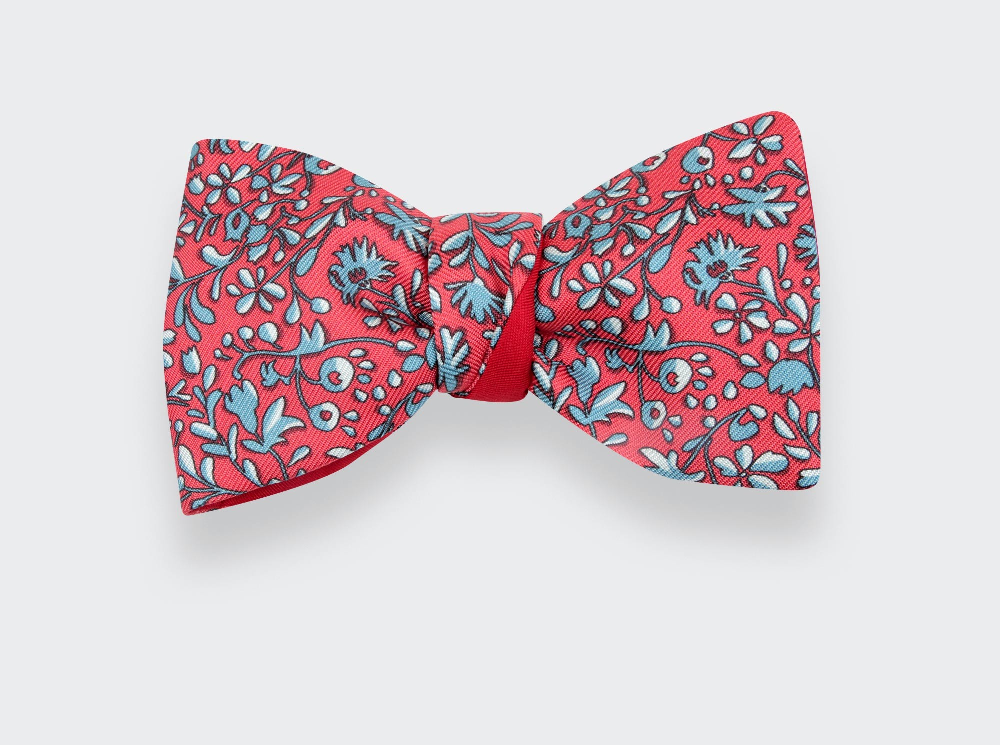 Red Coral Cinabre Flowery Bow Tie - Cinabre Paris