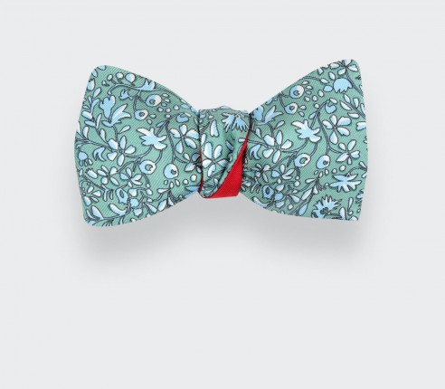 Sage Green Cinabre Flowery Bow Tie - Cinabre Paris