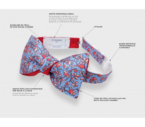 Sky Blue Cinabre Flowery Bow Tie - Cinabre Paris