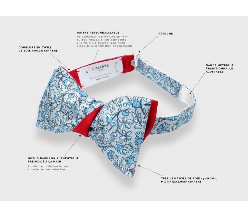 Baby Blue Cinabre Flowery Bow Tie - Cinabre Paris