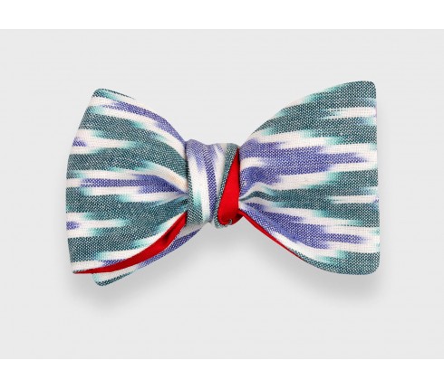 Blue Green Zoom Bow Tie - CINABRE Paris