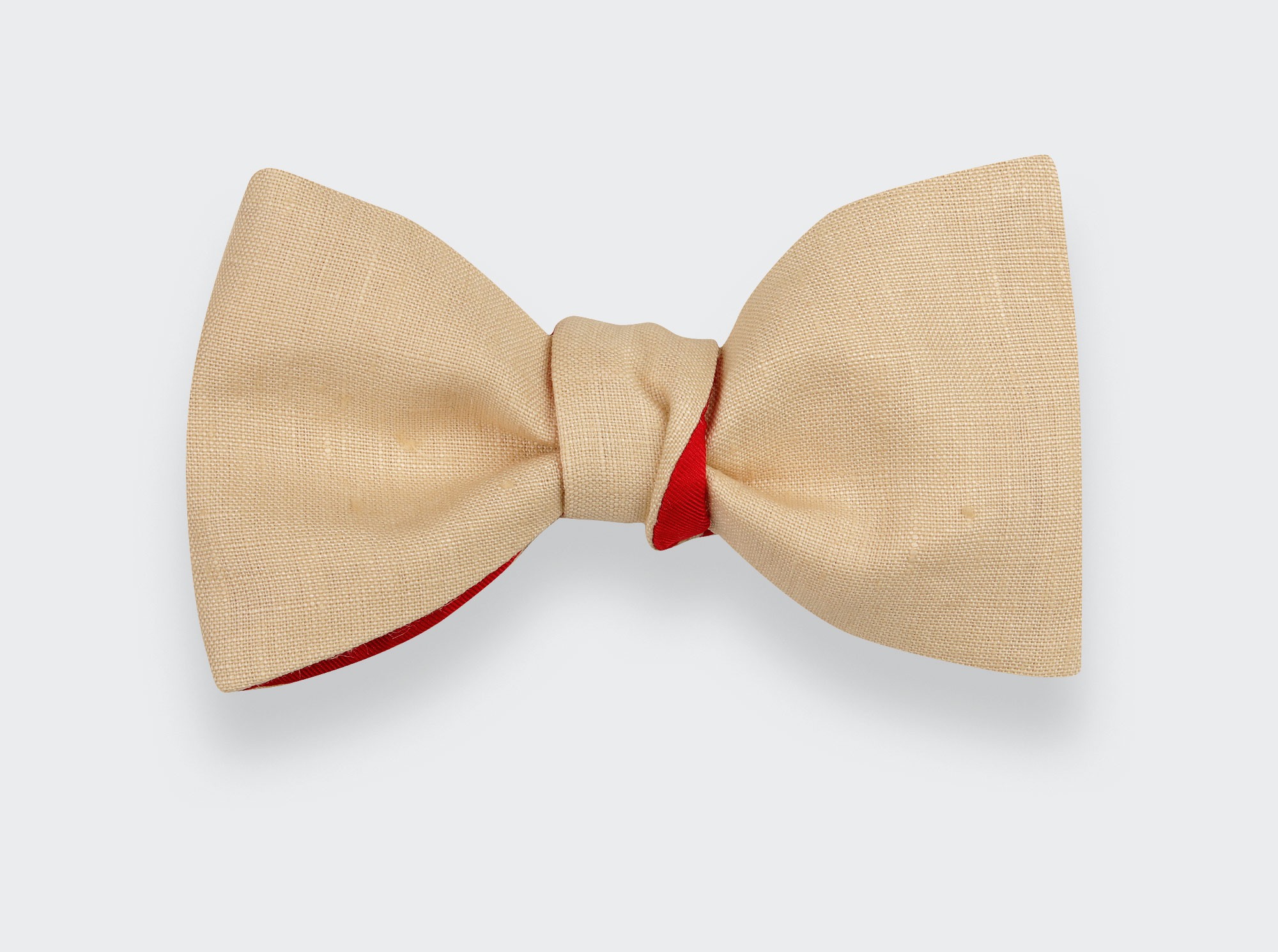 Beige Linen Bow Tie - CINABRE Paris