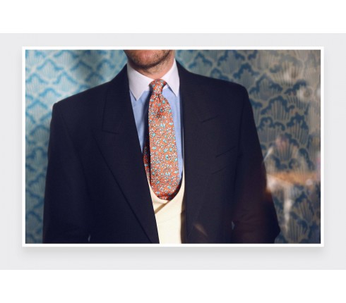 Orange Cinabre Flowery Tie - Cinabre Paris