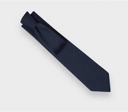 Navy Blue Faille Tie - Cinabre Paris