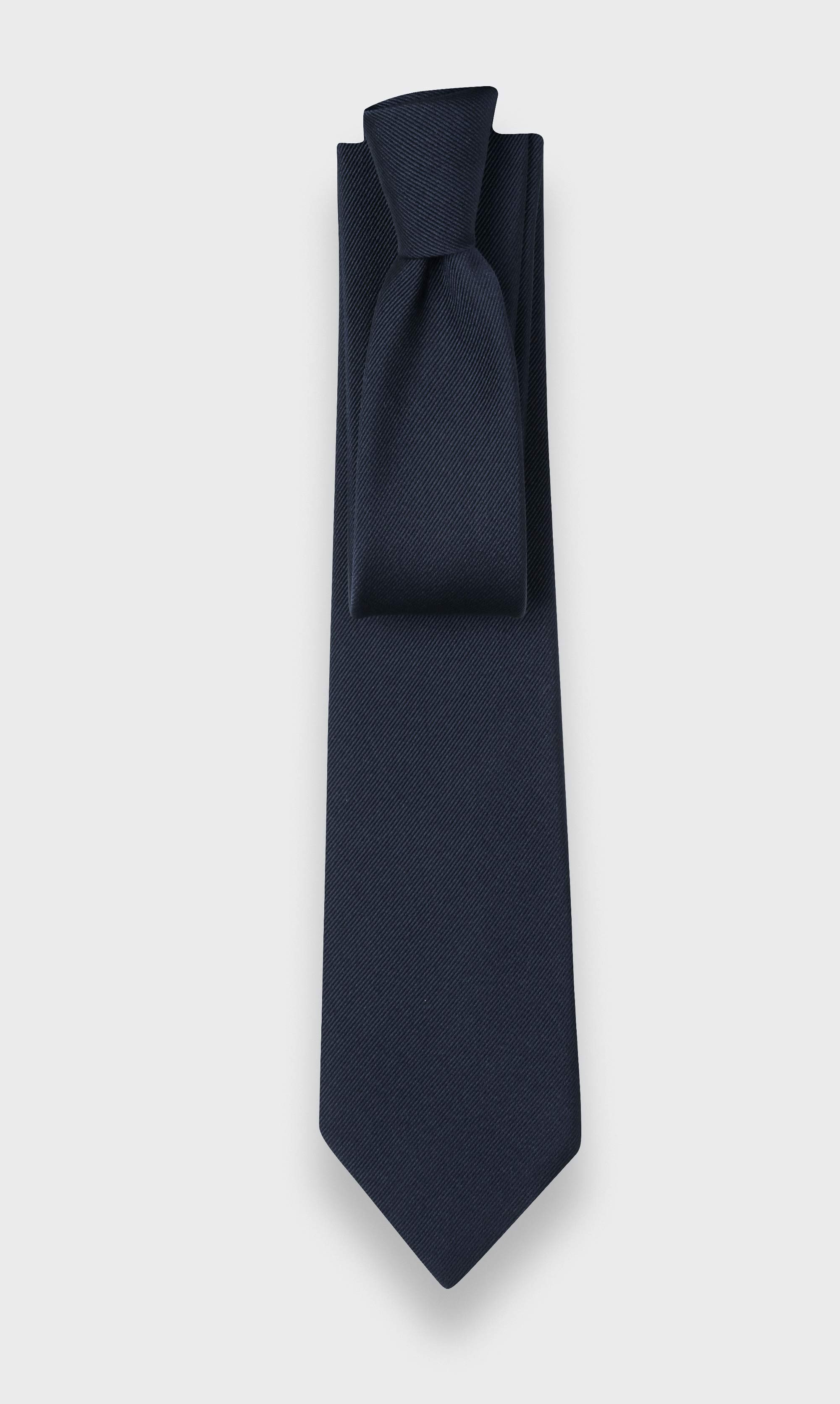 Navy Blue Faille Tie - Cinabre Paris