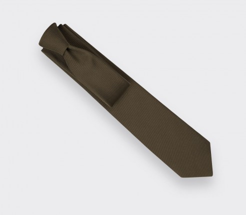 Dark Olive Faille Tie - Cinabre Paris