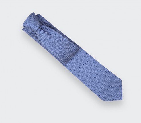 Blue Denim Silk Grenadine Tie - Cinabre Paris