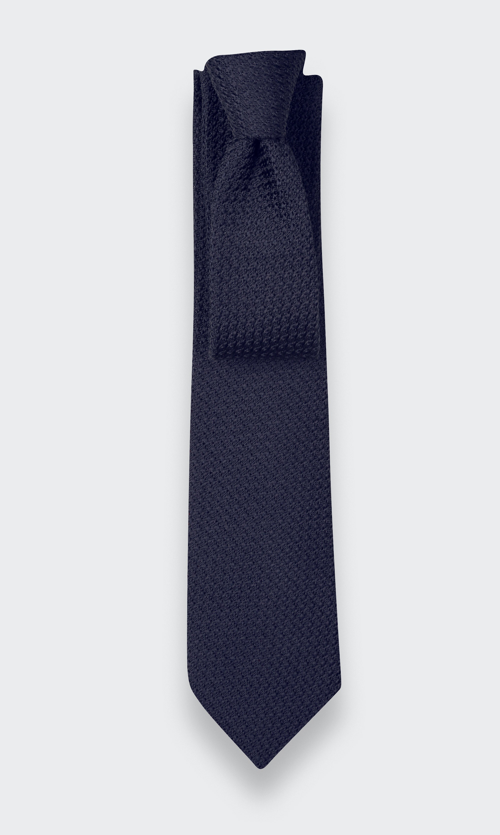 Navy Blue Silk Grenadine Tie - Cinabre Paris