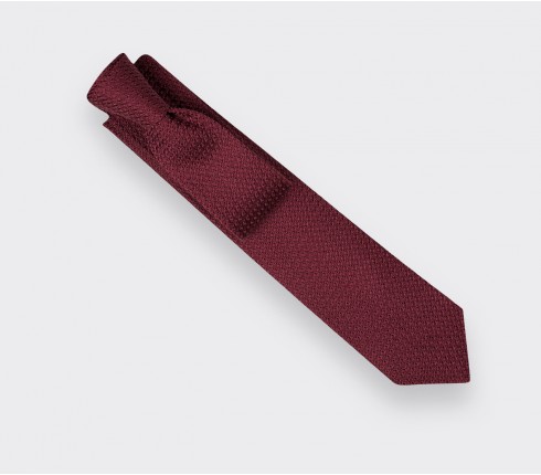 Burgundy Silk Grenadine Tie - Cinabre Paris