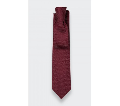 Burgundy Silk Grenadine Tie - Cinabre Paris